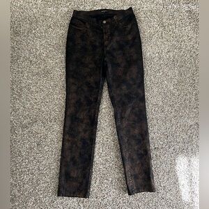 Lafayette 148 New York Gold Dusted Black Slim Straight Pants